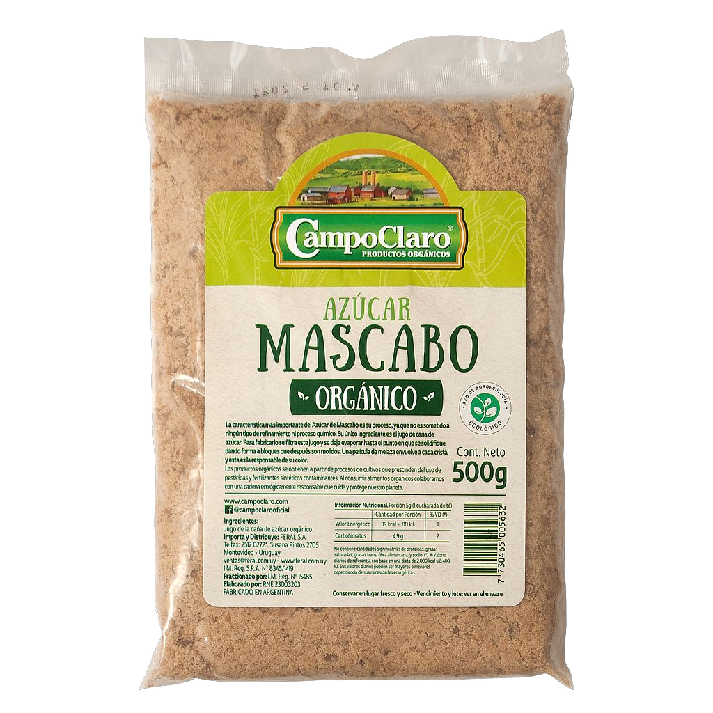 AZÚCAR MASCABO ORGÁNICA Campoclaro 500 g