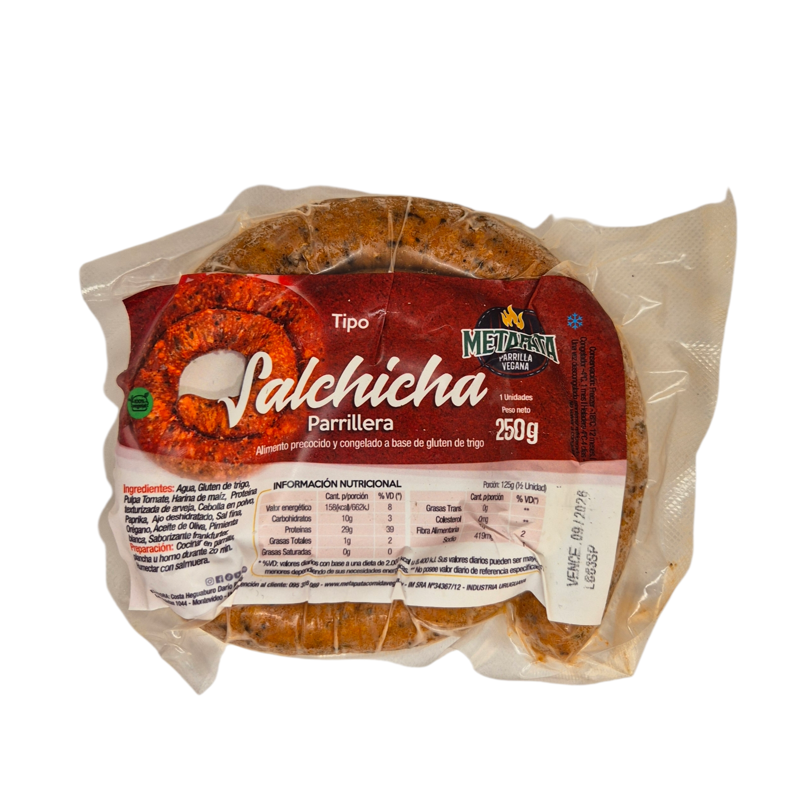 SALCHICHA PARRILLERA VEGANA Metapata 250g