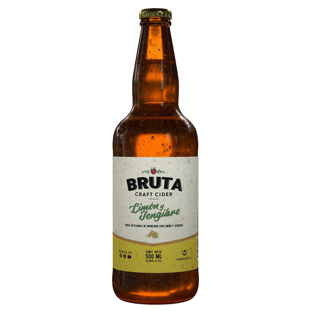 SIDRA ARTESANAL DE MANZANA CON LIMÓN Y JENGIBRE Bruta 500ml