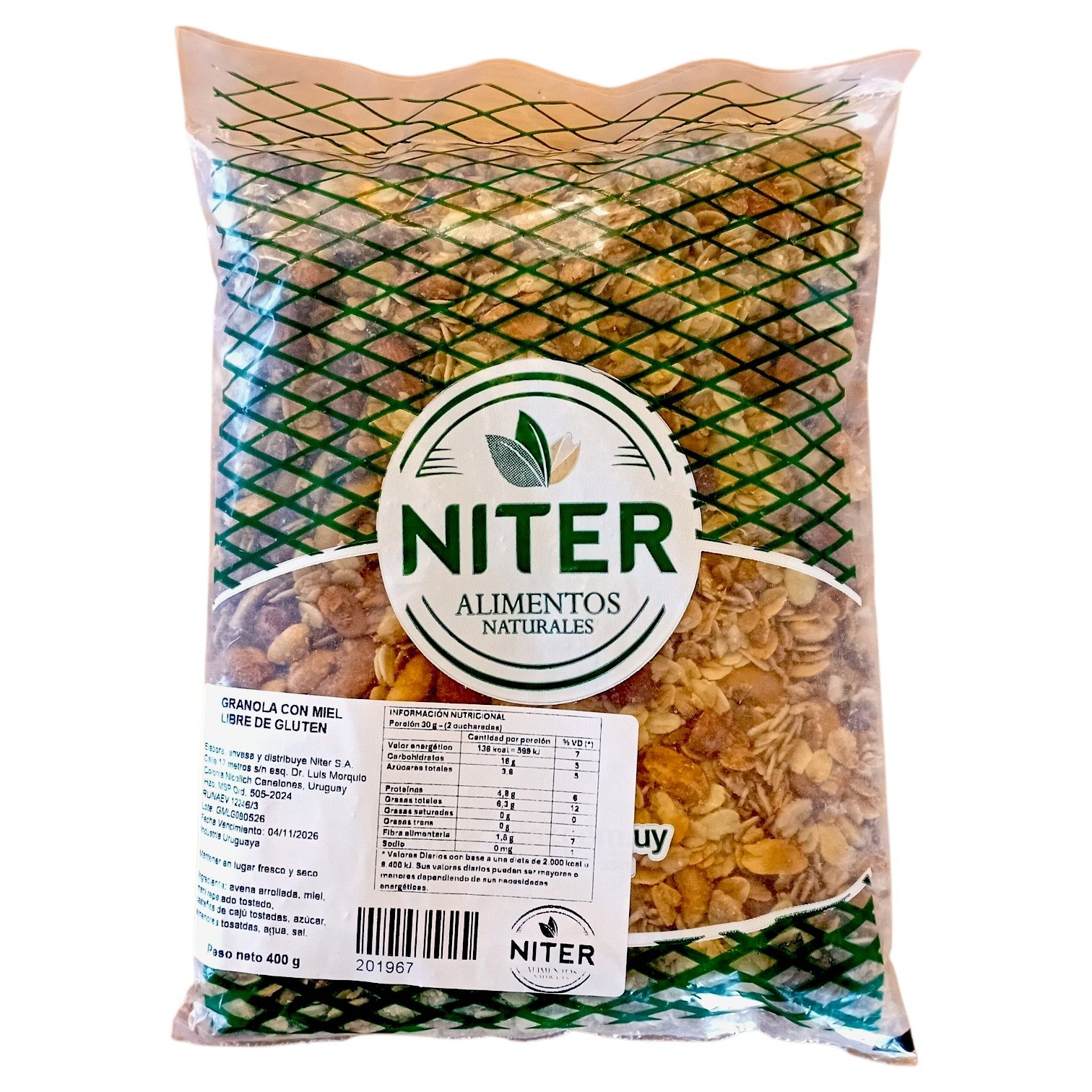 GRANOLA CON MIEL SIN GLUTEN Niter 400g